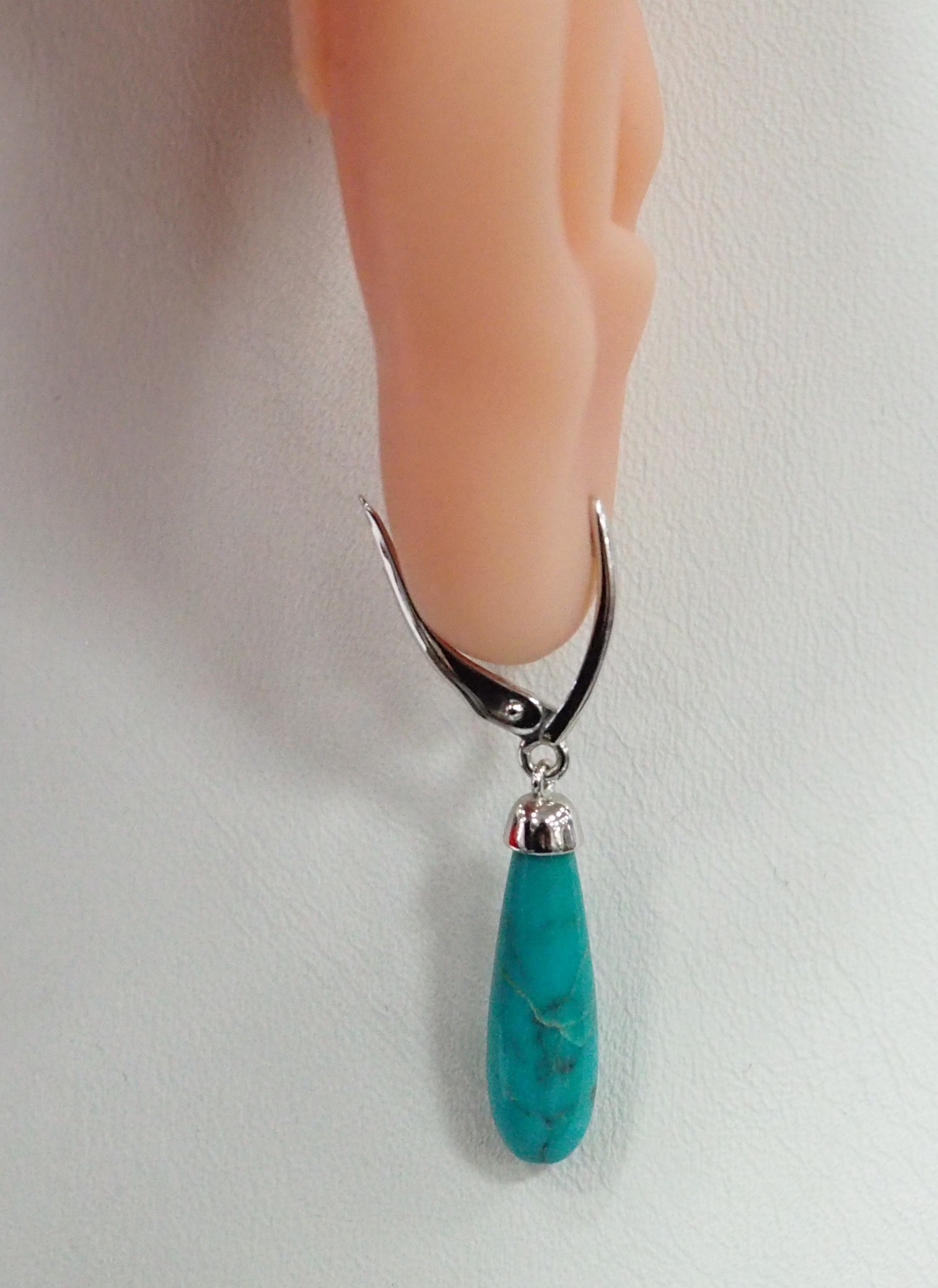 Серебряные серьги с бирюзой